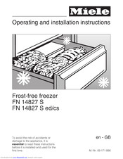 Miele FN 14827 S cs Operating And Installation Manual