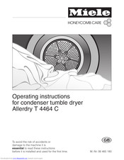 Miele HoneyComb care Allerdry T 4464 C Operating Instructions Manual