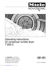 Miele T 650 C Operating Instructions Manual