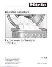Miele T 7644 C Operating Instructions Manual