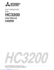 Mitsubishi Electric DLP HC3200 User Manual