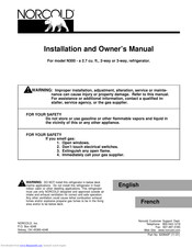 Norcold N300 Installation And Owner's Manual