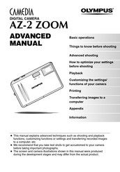 Olympus CAMEDIA AZ-2 ZOOM Advanced Manual