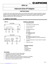Aiphone IPW-1A Instructions