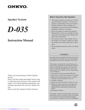 Onkyo D-035 Instruction Manual