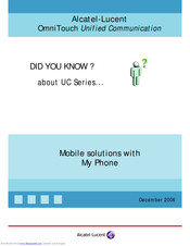 alcatel Mobile solutions with My Phone Manual