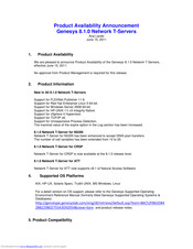 Alcatel Genesys 8.1.0 Network T-Servers Information Sheet