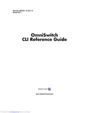 Alcatel-Lucent OmniSwitch 10K Cli Reference Manual