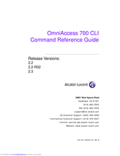 Alcatel-Lucent OmniAccess 700 CLI Command Reference Manual