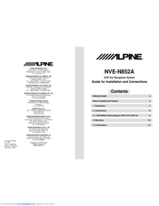 Alpine NVE-N852A Manual For Installation And Connections