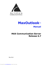 Altigen MaxOutlook Manual