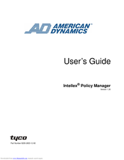 American Dynamics Intellex Policy Manager User Manual