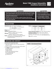 Aprilaire 1730A Installation Instructions Manual