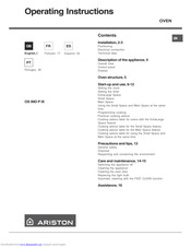 Ariston OS 99D P IX Operating Instructions Manual
