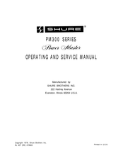 Shure Power Master PM300 SERIES Operating And Service Manual