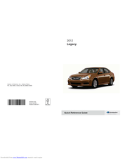 Subaru 2012 Legacy Quick Reference Manual