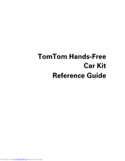 TomTom Hands-Free Car Kit Reference Manual