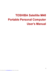 Toshiba SATELLITE M40 Series User Manual