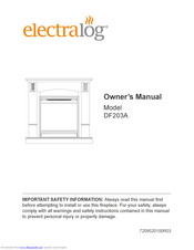 Dimplex ELECTRALOG DF203A Owner's Manual