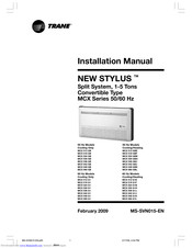 Trane New Stylus MCX 042 GB Installation Manual