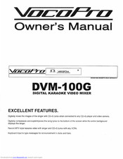 VocoPro DVM-100G Owner's Manual