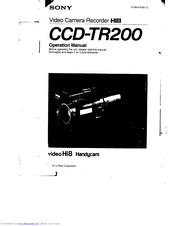 Sony Handycam CCD-TR200 Operation Manual