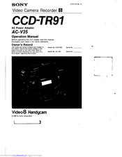 Sony Handycam CCD-TR91 Operation Manual