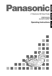 Panasonic AJ-HVF20P Operating Instructions Manual