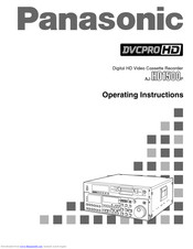 Panasonic AJ-HD1500P Operating Instructions Manual