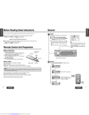 Panasonic CQ-DF602W Operating Instructions Manual