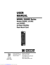 Patton Electronics 2500RC Series User Manual