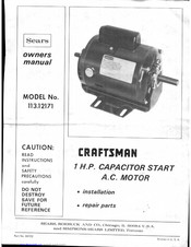 Craftsman 113.12171 Installation & Repair Manual