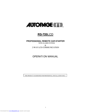 AutoPage RS-720LCD Operation Manual