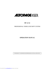 Autopage RF-410 Operation Manual