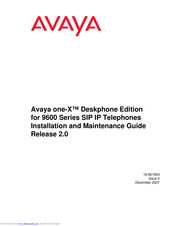 Avaya one-X Deskphone Edition Installation And Maintenance Manual