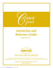 Baby Lock Crown Jevel BLCJ18 Instruction And Reference Manual