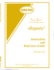 Baby Lock Ellegante3 BLG3 Instruction And Reference Manual
