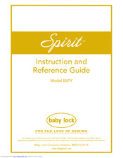 Baby Lock Spirit BLPY Instruction And Reference Manual