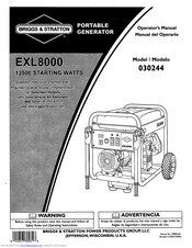 Briggs & Stratton EXL8000 030244-02 Operator's Manual