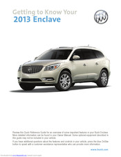 Buick 2013 Enclave Getting To Know Manual