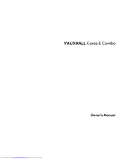 Vauxhall 2013 Combo Owner's Manual