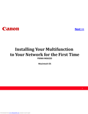 Canon PIXMA MG8220 Series Network Installation Manual