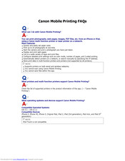 Canon Mobile Printing Faq