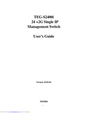 TRENDnet TEG-S2400I - DATA SHEETS User Manual