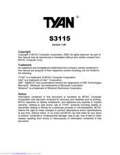 TYAN S3115 User Manual