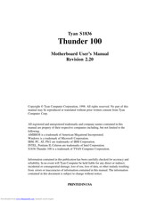 TYAN Thunder 100 S1836 User Manual