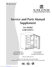 U-Line CLRCO2075 Service And Parts Manual Supplement