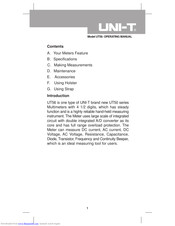 UNI-T UT56 Operating Manual