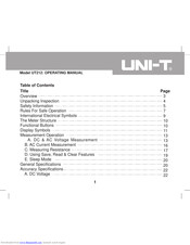 UNI-T UT212 Operating Manual