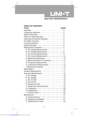 UNI-T UT39E Operating Manual
